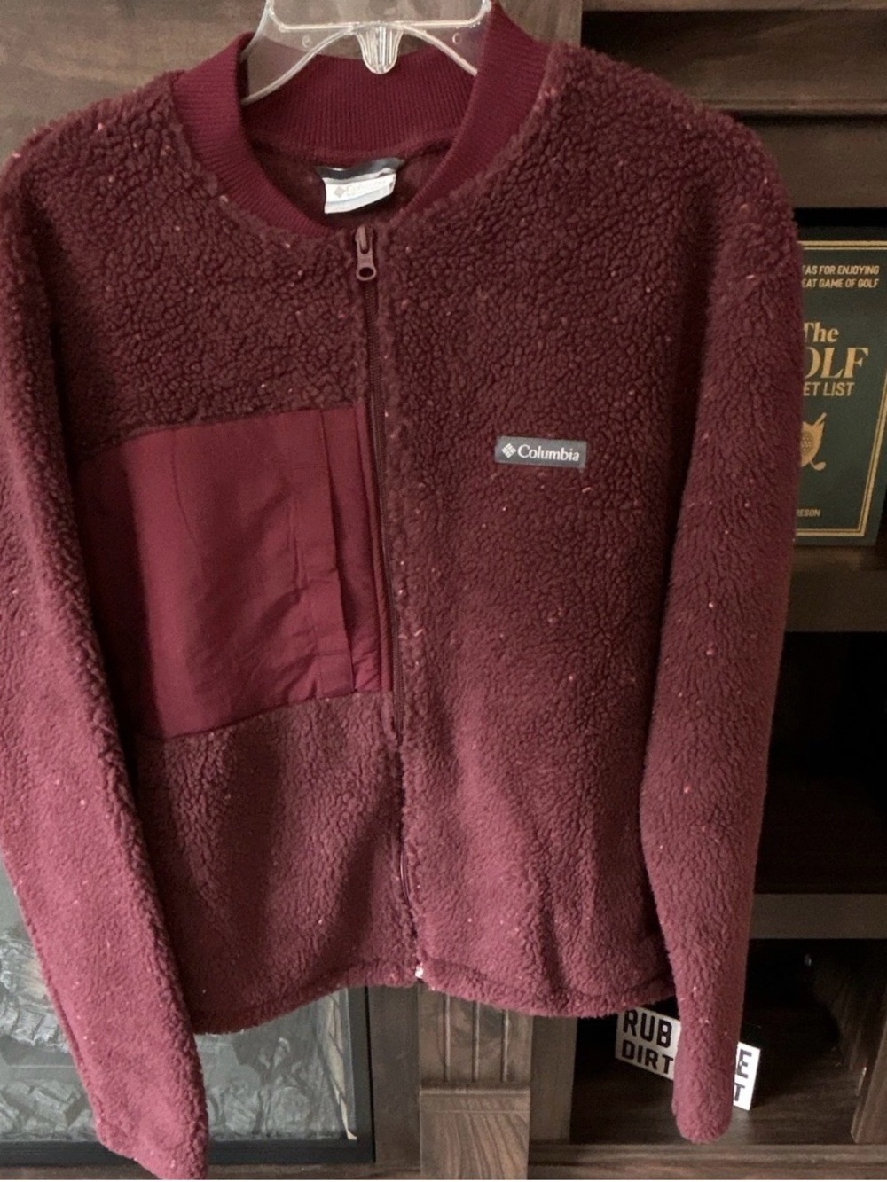 Columbia Stellar Path Fleece Bomber Full Zip Jacket Maroon NWT Large
